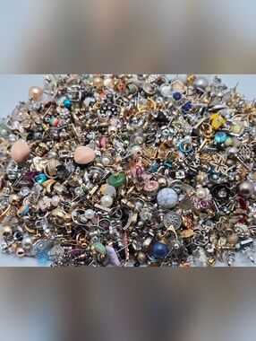 HUGE 2lb Jewelry Lot Stud Earrings Faux Pearls DIY Craft Bundle